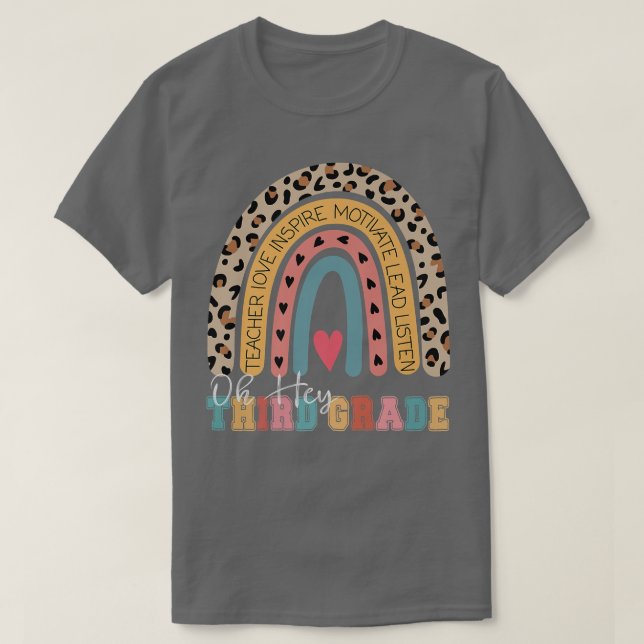 Camiseta Oh, 3º ano de volta à escola Rainbow Prem (Frente do Design)