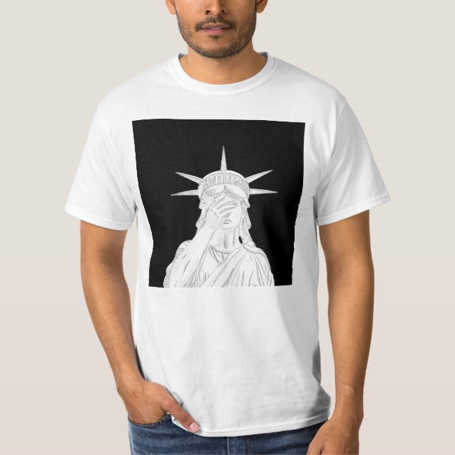 Camiseta Oh, a estátua vergonhosa da Liberdade dos EUA para (Frente)