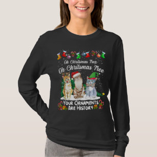Camiseta Oh Árvore de Natal Seus Ornamentos São Engraçados 