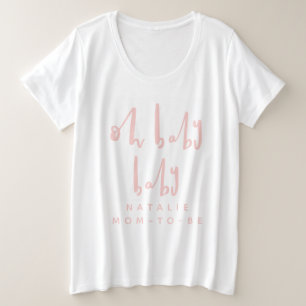 Camiseta Oh bebê chá de fraldas de festa
