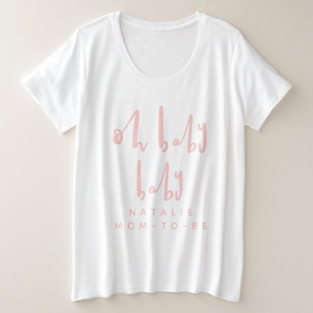 Camiseta Oh bebê chá de fraldas de festa (Frente do Design)