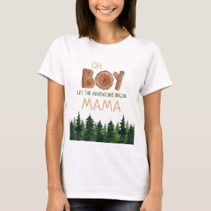 Camiseta Oh Boy Mama Woodland Chá de fraldas
