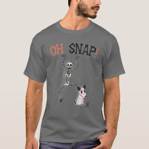 Camiseta Oh, Cachorro Comendo Esqueleto, Traços Clássicos,