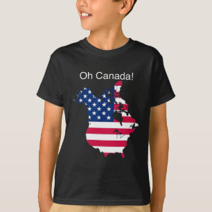 Camiseta Oh Canadá Engraçado Mapa Dos Eua 2