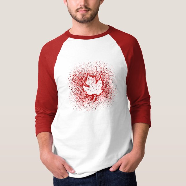 Camiseta Oh, Canadá! Folha vermelha dos grafites (Frente)