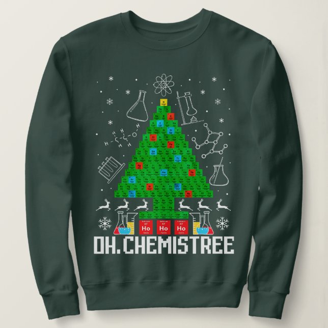 Camiseta Oh Chemistree Christmas Chemistry Science Periodic (Frente do Design)
