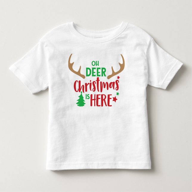 Camiseta Oh Deer Christmas Está Aqui, Árvore De Natal, Antl (Frente)