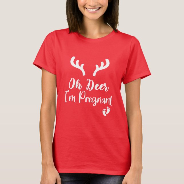 Camiseta Oh Deer Eu estou grávida / Presente de Gravidez de (Frente)