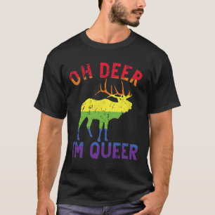 Camiseta Oh Deer Im Queer Rainbow Lgbt Orgulho gay Manual L