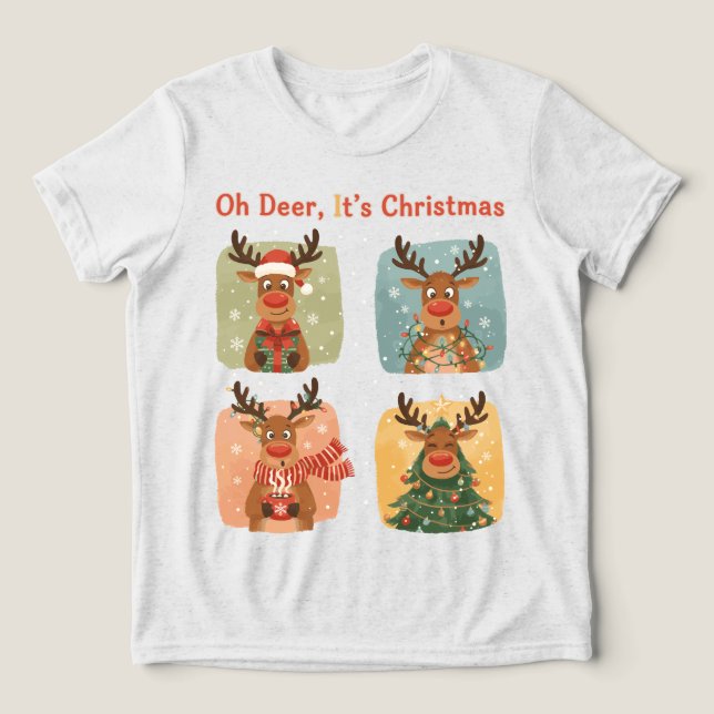 Camiseta Oh Deer It’s Christmas Funny Design (Design frontal)