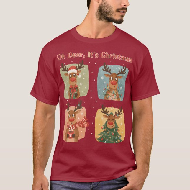 Camiseta Oh Deer It’s Christmas Funny Design (Frente)