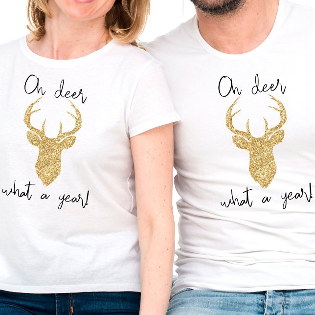 Camiseta Oh Deer, Que Ano! Feriado de Natal engraçado (Criador carregado)