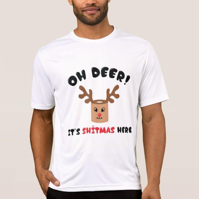 Camiseta Oh Deer, São Shitmas Aqui (Frente)