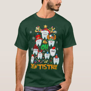 Camiseta Oh Dentistree Engraçado Árvore de Natal Higiene De