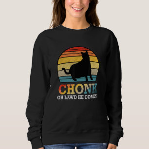 Camiseta Oh Deus Ele Vem Chonk Cat Meme Retro Style Chonk