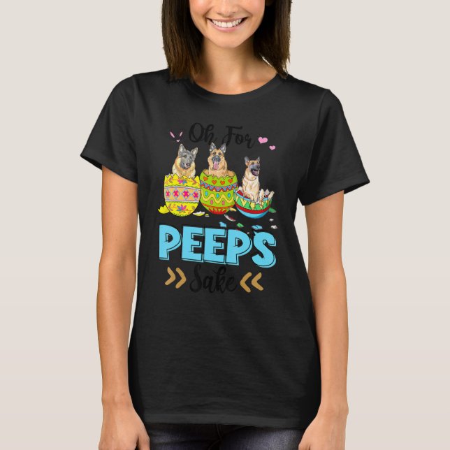 Camiseta Oh For German Shepherd Sake  Easter Bunny Ear Egg (Frente)