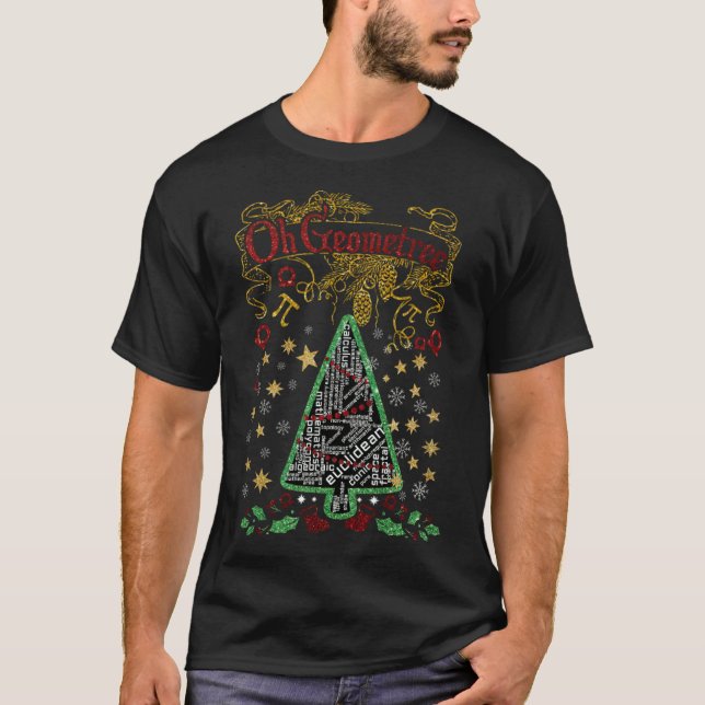 Camiseta Oh Geometree Natal Professor de Matemática Engraça (Frente)