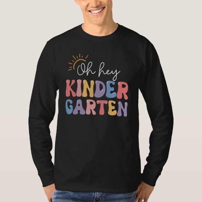 Camiseta Oh Hey Kindergarten Retro Happy First Day Back To  (Frente)