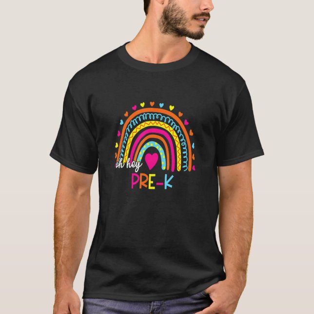 Camiseta Oh Hey Pre K Back To School Rainbow For Teachers (Frente)
