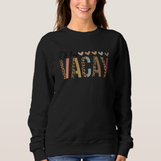 Camiseta Oh Hey Vacay Estampa de Leopardo Família Combinand