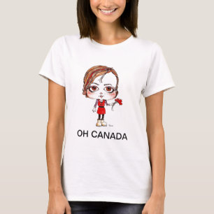 Camiseta Oh menina de Canadá com folha de bordo