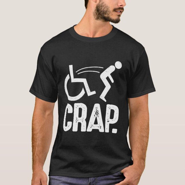 Camiseta Oh, merda Sarcástico que cai no Handicap Engraçado (Frente)