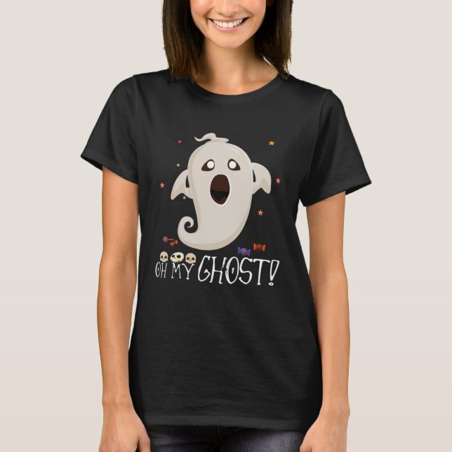 Camiseta Oh Meu Deus Fantasma Halloween Surpreendeu Fantasm (Frente)