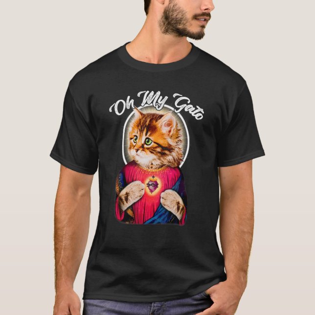 Camiseta Oh Meu Gato Gato Jesus Gato Gato (Frente)