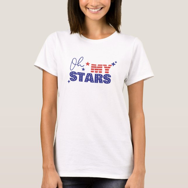 Camiseta Oh, minhas estrelas bandeira dos EUA (Frente)