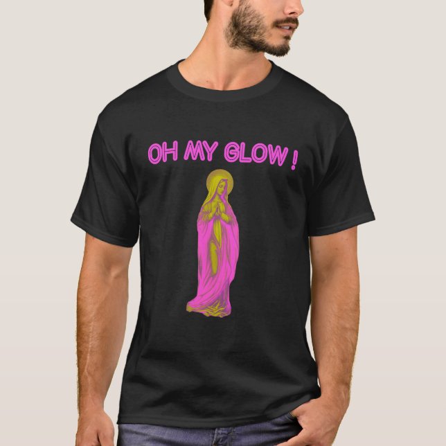 Camiseta Oh My Glow Vierge Marie Rose et Or (Frente)