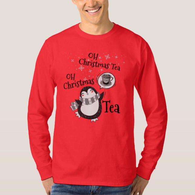 Camiseta Oh Natal Tea Penguin Lover - Tea Drinker (Frente)