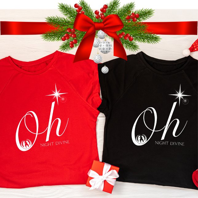Camiseta Oh Night Divine Christian Christmas Song Jesus (Criador carregado)