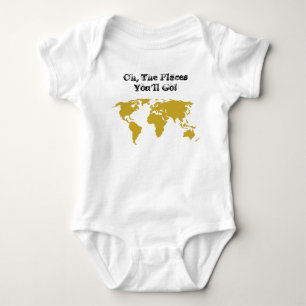 Camiseta Oh os lugares você irá! - Presente do bebê