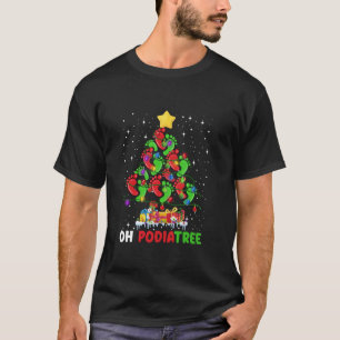 Camiseta Oh Podiatree Pé de Natal Árvore Xmas Luz Podia