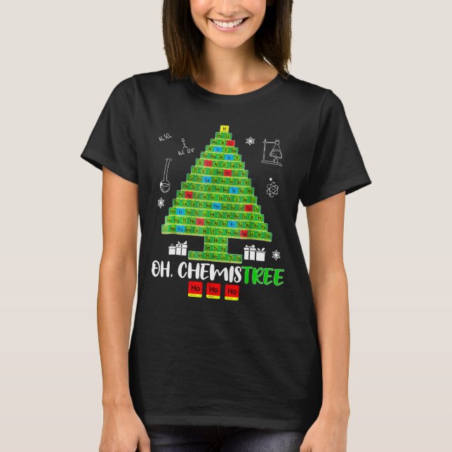 Camiseta Oh química feia da camisola do Natal da árvore do (Frente)