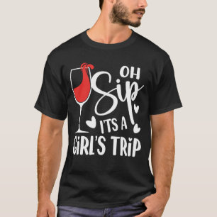 Camiseta Oh Sip É Viagem de Menina - Vinho