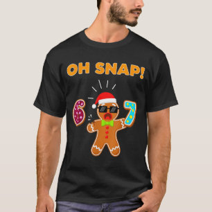 Camiseta Oh Snap 67 Seis Sete Meme Homem de Biscoito de Nat