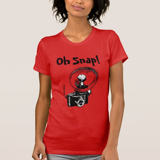 Camiseta Oh Snap com Câmera Vintage Legal (Frente)