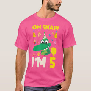 Camiseta Oh Snap Estou Completo 5 Aniversário 5 Anos Menino