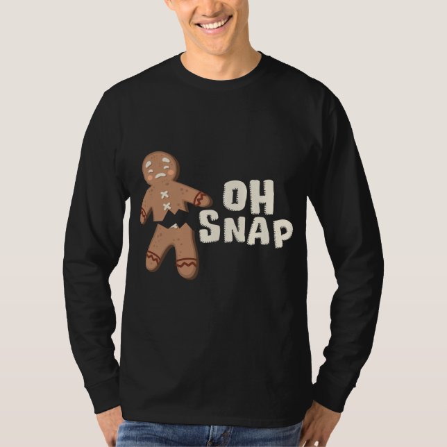 Camiseta Oh, Snap! Funny Broken Gingerpão Man - Natal (Frente)