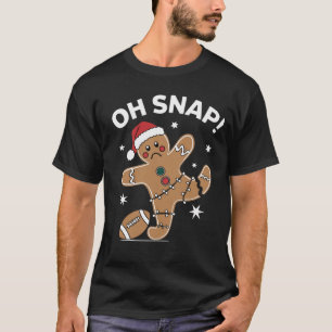 Camiseta Oh Snap Gingerbird Futebol de Natal Gingerpão