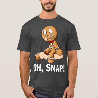 Camiseta Oh Snap Gingerbird Homem De Cookie Quebrado Perna
