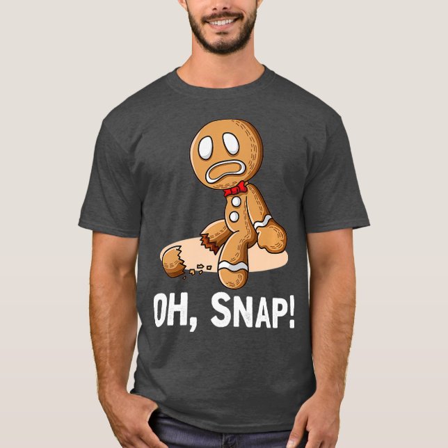 Camiseta Oh Snap Gingerbird Homem De Cookie Quebrado Perna  (Frente)
