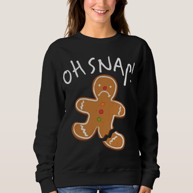 Camiseta Oh, Snap! Gingerbird Man Cookie Funny Perna Quebra (Frente)