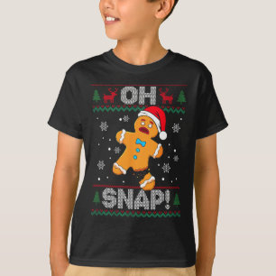 Camiseta Oh Snap Gingerbird Man Cookie Natal Engraçado Ugl