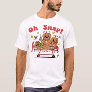 Camiseta Oh Snap Gingerbread Enfermeira Escolar Natal Cláss