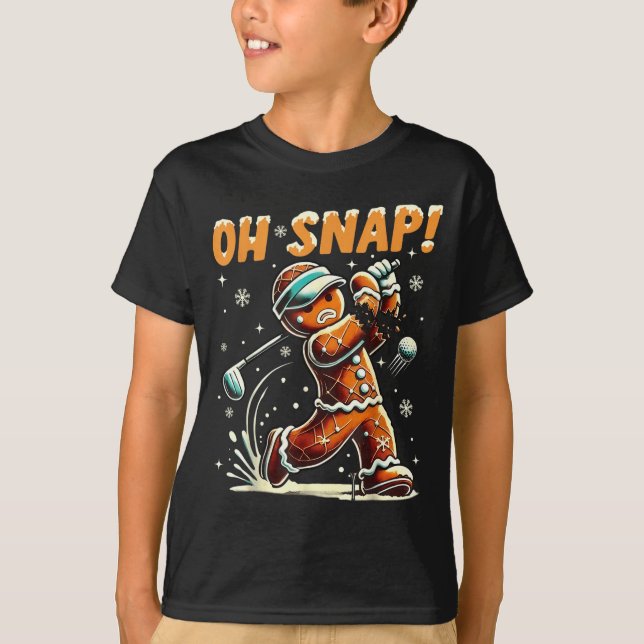 Camiseta Oh Snap Gingerbread Golfer Golf Christmas Golfing  (Frente)