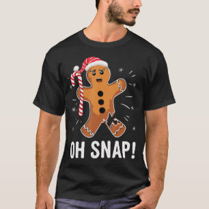 Camiseta Oh Snap Gingerbread Man Engraçado Chapéu de Papai