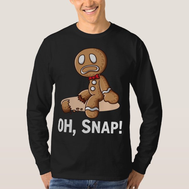 Camiseta Oh Snap Gingercake Cookie Man quebrado na perna Am (Frente)