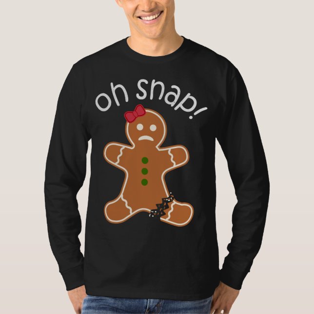 Camiseta Oh, Snap! Gingercake Cookie Roupa Natal (Frente)